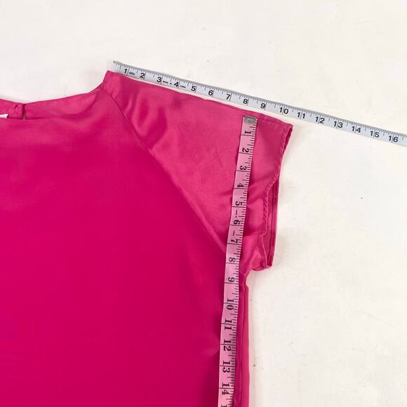 Vintage Hot Pink Mid Century Boxy Drapey Dropped Shoulder Blouse Sz XL - Picture 4 of 7